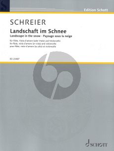 Schreier Landscape in snow - Three studies for Flute, Viola d’amore (or Viola) and Violoncello (Score and Parts) (Advanced)