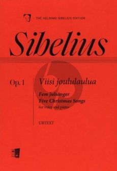 Sibelius 5 Christmas Songs Op.1 (Viisi Joululaulua) for Voice and Piano (Swedish/Finnish/English)