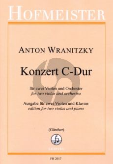 Wranitzky Konzert C-dur 2 Violen-Orchester (Klavierauszug) (herausg. Paul Gunther)