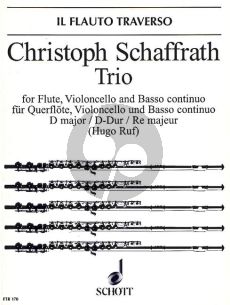 Schaffrath Trio D-major Flute-Violoncello or Viola da Gamba and Bc (Score/Parts) (edited by Hugo Ruf)