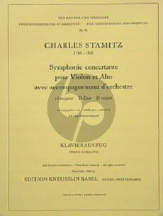 Stamitz Sinfonia Concertante D-dur Violine, Viola und Orchester Ausgabe Violine, Viola und Klavier (Herausgegeben von Fritz Kneusslin) (Klavierauszug Franz Giegling)