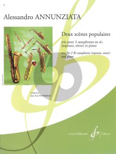 Annunziata 2 Scenes Populaires (2 Sax.[Bb](Sop./Tenor)- Piano) Score/Parts (adv. grade 7)