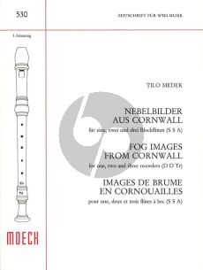 Medek Nebelbilder aus Cornwall (for 1 - 3 Recorders) (SSA) (Score)