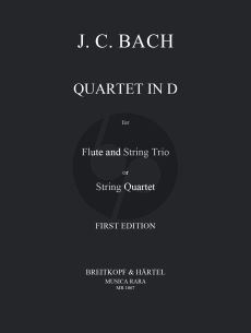 Bach Quartet D-major Flute with String Trio or String Quartet (Parts) (Stanley Sadie)