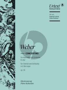 Weber Concertino Es-dur Op.26 (J.109) Clarinet-Orchestra (piano reduction) (Hausswald/Hermann)