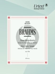 Brahms Neue Liebeslieder Op.65A for Piano 4 Hands (Walzer für Klavier zu vier Händen) (edited by Joachim Draheim)