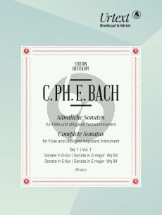 Bach Sonatas Vol.1 WQ.83 [H.505] and WQ 84 Flute with obl.Cembalo (edited by Ulrich Leisinger)