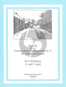 Sitt 20 Kleine Vortragsstucke Op.73 No.15: Praeludium Violine - Klavier