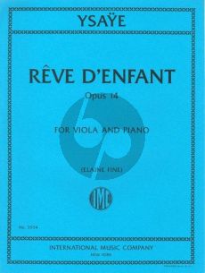 Ysaye Rêve d'enfant Op. 14 for Viola and Piano (arr. Elaine Fine)