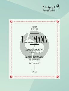 Telemann 12 Fantasias TWV 40:14–25 Violin solo (edited by Kolja Lessing)