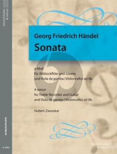 Handel Sonate a-moll Altblockflote und Gitarre (Vc.ad lib.) (Part./Stimmen) (Hubert Zanoskar)