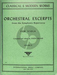 Album Orchestral Excerpts from the Symphonic Repertoire Vol.4 Viola (Edited by Hermann Vieland)