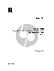 Part Tabula Rasa 2 Violinen-Streichorchester und prapariertes Klavier Studienpartitur