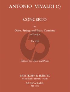 Vivaldi Concerto F-major RV 458 Oboe-Strings-Bc (piano red.) (Caldini)