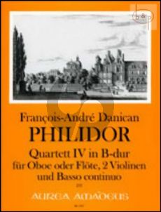 Quartet No.4 B-flat major (Oboe[Fl.]- 2 Vi.-Bc) (Score/Parts)