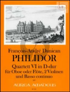 Quartet No.6 D-major (Oboe[Fl.]- 2 Vi.-Bc) (Score/Parts)