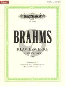 Brahms Klavierwerke Vol.4 (Herausgebers Carl Seemann / Kurt Stephenson) (Peters-Urtext)