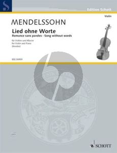 Mendelssohn Lied ohne Worte B-dur Violine und Klavier (Fritz Kreisler)