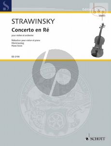 Strawinsky Concerto D-major (1931) Violin-Orchestra Edition for Violin and Piano (edited by Samuel Dushkin)