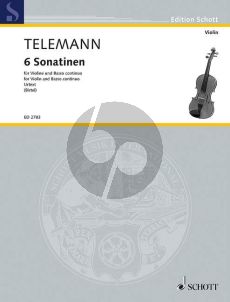 Telemann 6 Sonatinen Violine und Bc (Vc.ad lib.) (Wolfgang Birtel) (Neuausgabe Urtext)