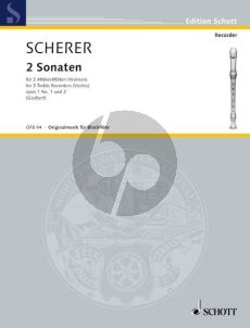 Scherer 2 Sonatas Op.1 and Op.2 3 Treble Recorders (or Violins) (Playing Score) (edited by Franz Julius Giesbert)