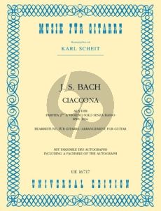 Bach Chaconne from Partita d-minor BWV 1004 (Violin) (transcr. Karl Scheit) mit Faksimile des Autographs