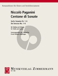 Paganini Centone di Sonate (Sonaten 1-6) fur Violine und Gitarre (Herausgegeben von Erwin Schwarz-Reiflingen)