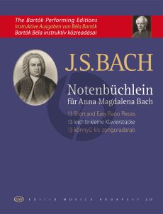 Bach 13 Short and Easy Pieces from Anna Magdalena Bach's Notebook for Piano (edited by Bela Bartok)