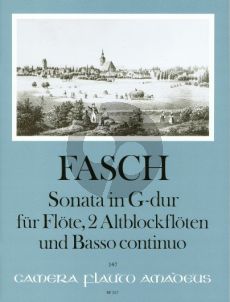 Fasch Sonate G-dur Flote-2 Altblockfloten-Klavier [Bc] (Part./Stimmen) (Bernhard Pauler und Christine Gevert)