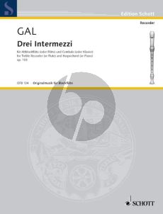 Gal 3 Intermezzi Op.103 Altblockflöte (Flöte) und Klavier