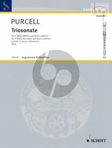 Purcell Trio Sonata g-minor 2 Treble Recorders and Bc (edited by Hugo Ruf)