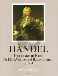 Handel Triosonate F-dur Op. 2 No. 4 fur Flote [Violine/Oboe], Violine und Bc (Score/Parts) (edited by Harry Joelson)