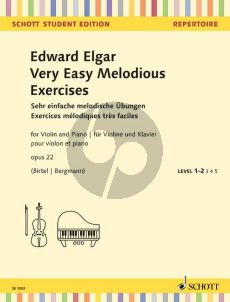 Elgar Very easy melodious Exercises Op.22 Violin-Piano