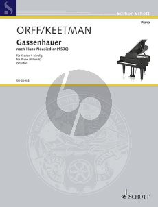 Orff-Keetman Gassenhauer nach Hans Neusiedler (1536) Klavier 4 Hd. (arr. Robert Schäfer)