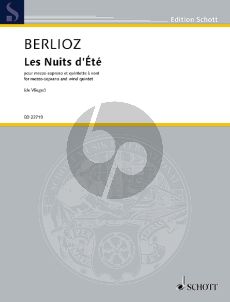 Berlioz Les Nuits d'Été Mezzo-Sopran und Bläserquintett (Partitur/Stimmen) (arr. Henk de Vlieger)