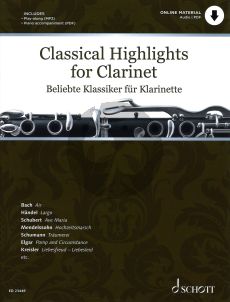 Classical Highlights for Clarinet and Piano (Book with Online Material) (Online Material Includes: Playalong (MP3) and Piano Accompaniment (DPF)) (Intermediate - Edited by Kate Mitchell)