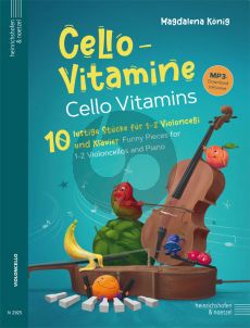 Konig Cello-Vitamine for 1 or 2 Cello's and Piano (Book with MP3 download)