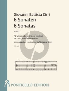 Cirri 6 Sonaten Op. 11 Violoncello und Bc (Wolfgang Birtel)