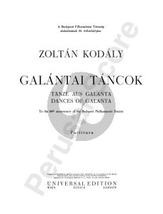 Kodaly Dances from Galanta for Orchestra Full Score Hardcover