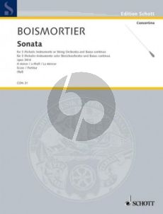 Boismortier Sonate a-moll Op. 34 No. 6 3 Violinen oder Flöten/Oboes und Bc (Partitur) (Hugo Ruf)