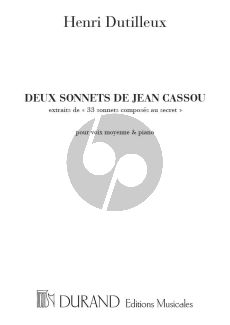 Dutilleux 2 Sonnets de jean Cassou pour Voix Moyenne et Piano