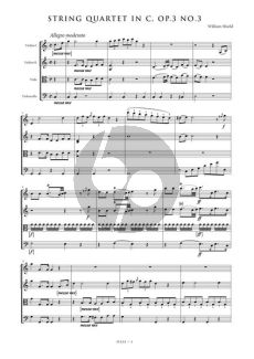 Shield String Quartet C-major Op.3 No.3 (Score) (edited by Robert Hoskins)