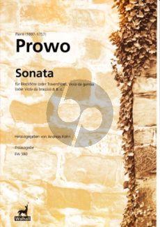 Prowo Sonata (Treble Rec.[Flute]-Viola da Gamba-Bc) (Score/Parts) (Kohn)