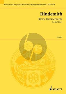 Hindemith Kleine Kammermusik Op.24 No.2 fur 5 Blaser (Flote, Oboe Klarinette, Horn und Fagott) Studienpartitur