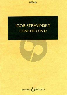 Strawinsky Concerto in D String Orchestra Study Score