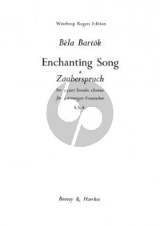 Bartok Enchanting Song SSA