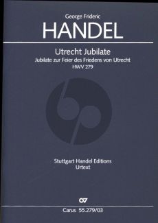 Handel Utrecht Jubilate HWV 279 Soli-Choir-Orchestra (Vocal Score) (Uwe Wolf)