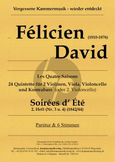 David Soirées d‘ Été Heft 2 No. 3 - 4 2 Violinen-Viola-Violoncello und Kontrabass (Vc.) (Part./Stimmen) (Carsten Bock)