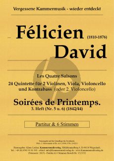 David Soirées du Printemps Heft 3 No. 5 - 6 2 Violinen-Viola-Violoncello und Kontrabass (Vc.) (Part./Stimmen) (Klaus Locher)