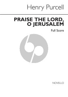 Purcell Praise the Lord O Jerusalem SATB and Strings Full Score (edited by Lionel Pike)